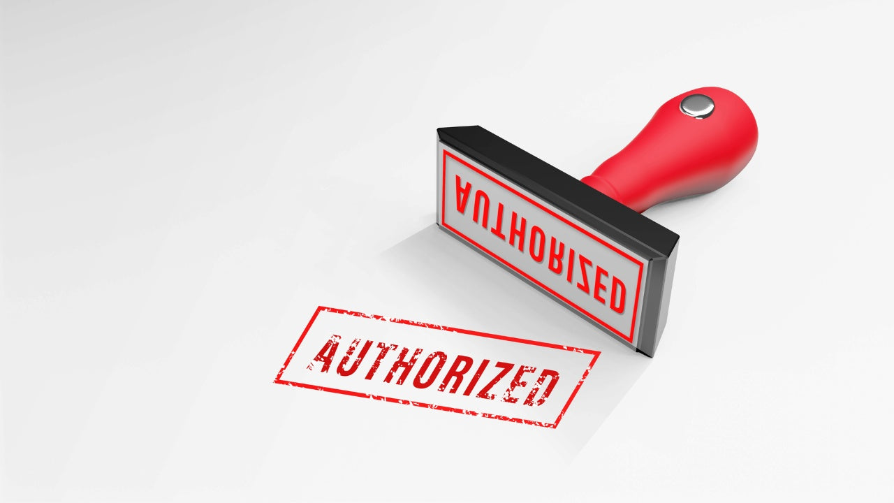 red AUTHORIZED rubber Stamp