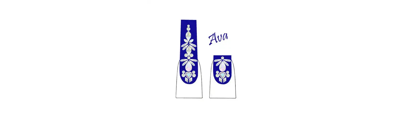 Ava Nail Art Design With Swarovski Crystals
