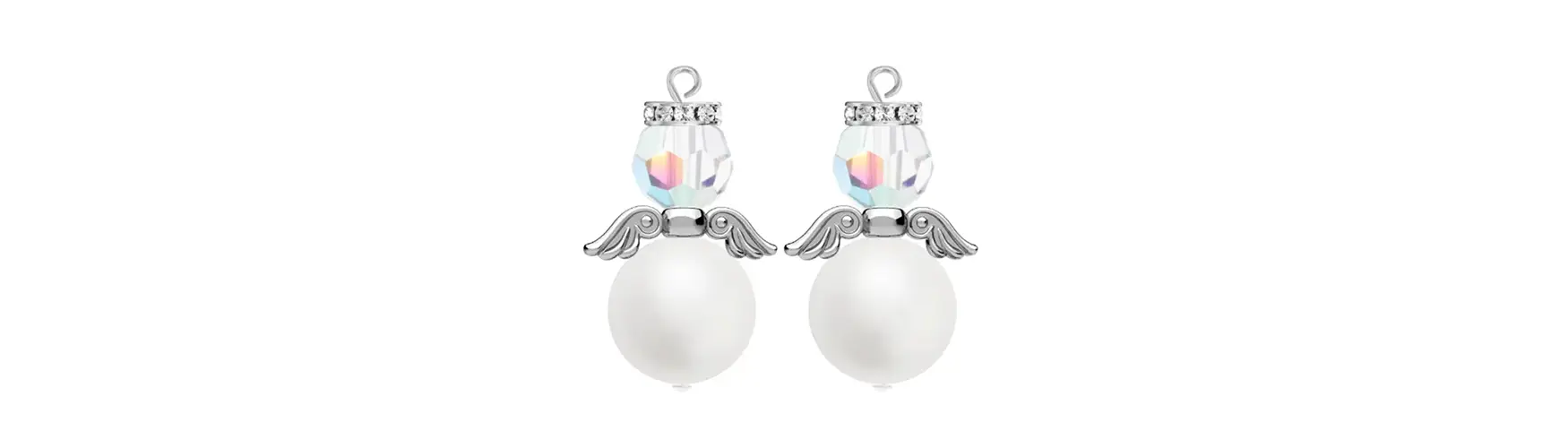 Christmas Angel Charm Earrings Project Made With Preciosa Beads & Pearls