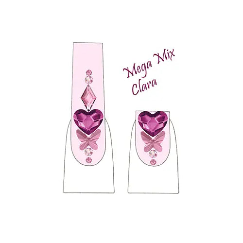 Clara Nail Art Design With Serinity Crystals
