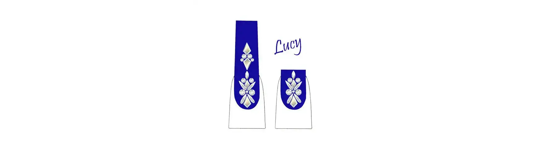 Lucy Nail Art Design With Serinity Crystals