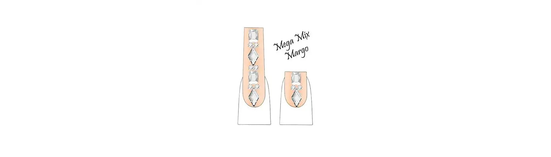 Swarovski Crystals Nail Art Design Margo