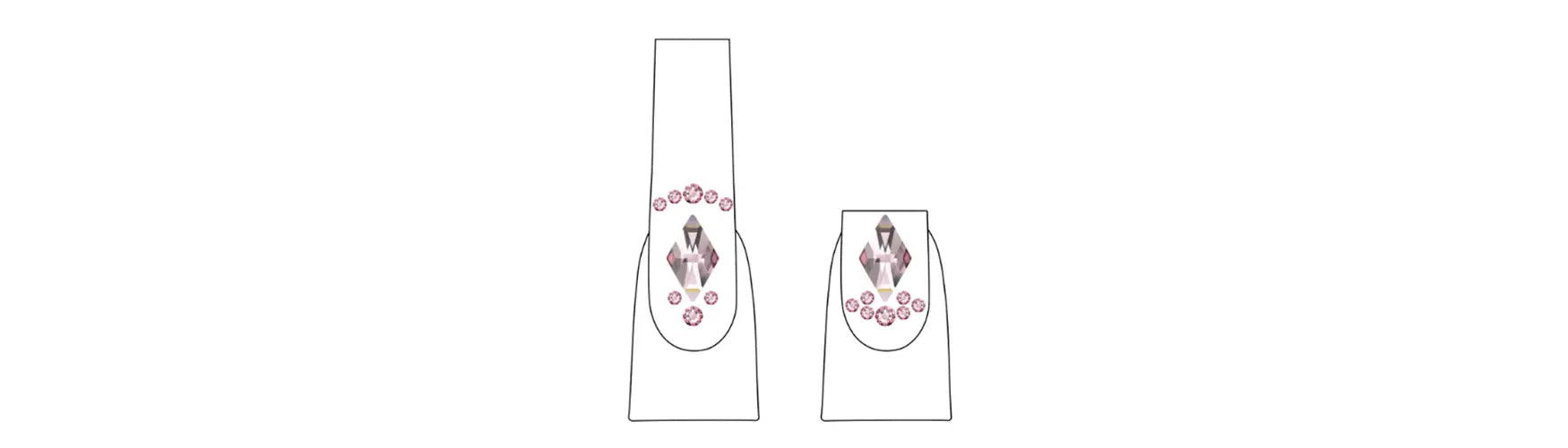 Rosie Nail Art Design Using Serinity Crystals