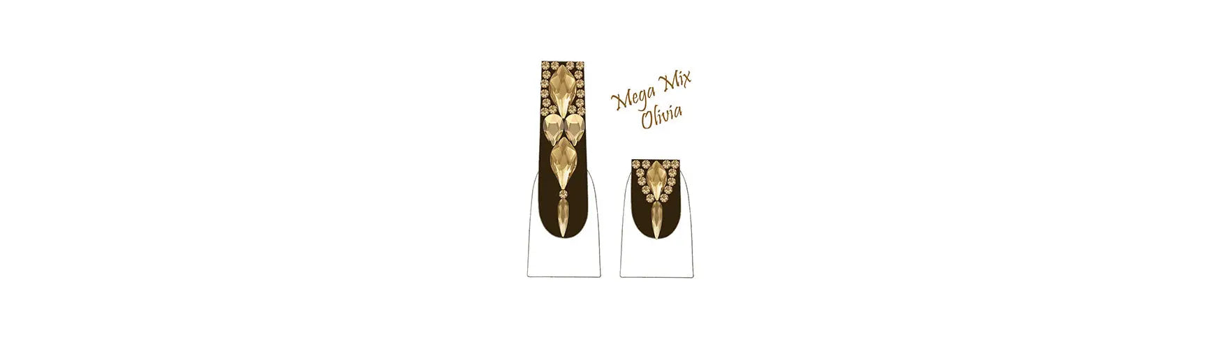 Olivia Nail Art Design With Swarovski Crystals
