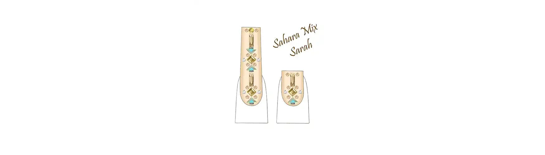 Sarah Nail Art Design With Serinity Crystals Sahara Mix
