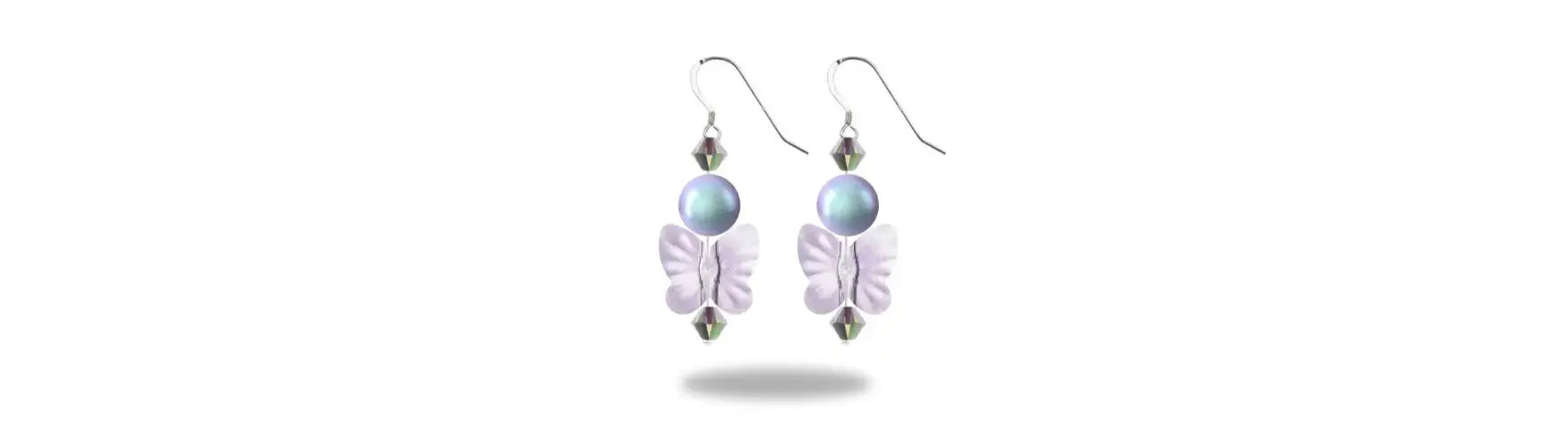 Butterfly Drop Earrings Project Made With Serinity Beads