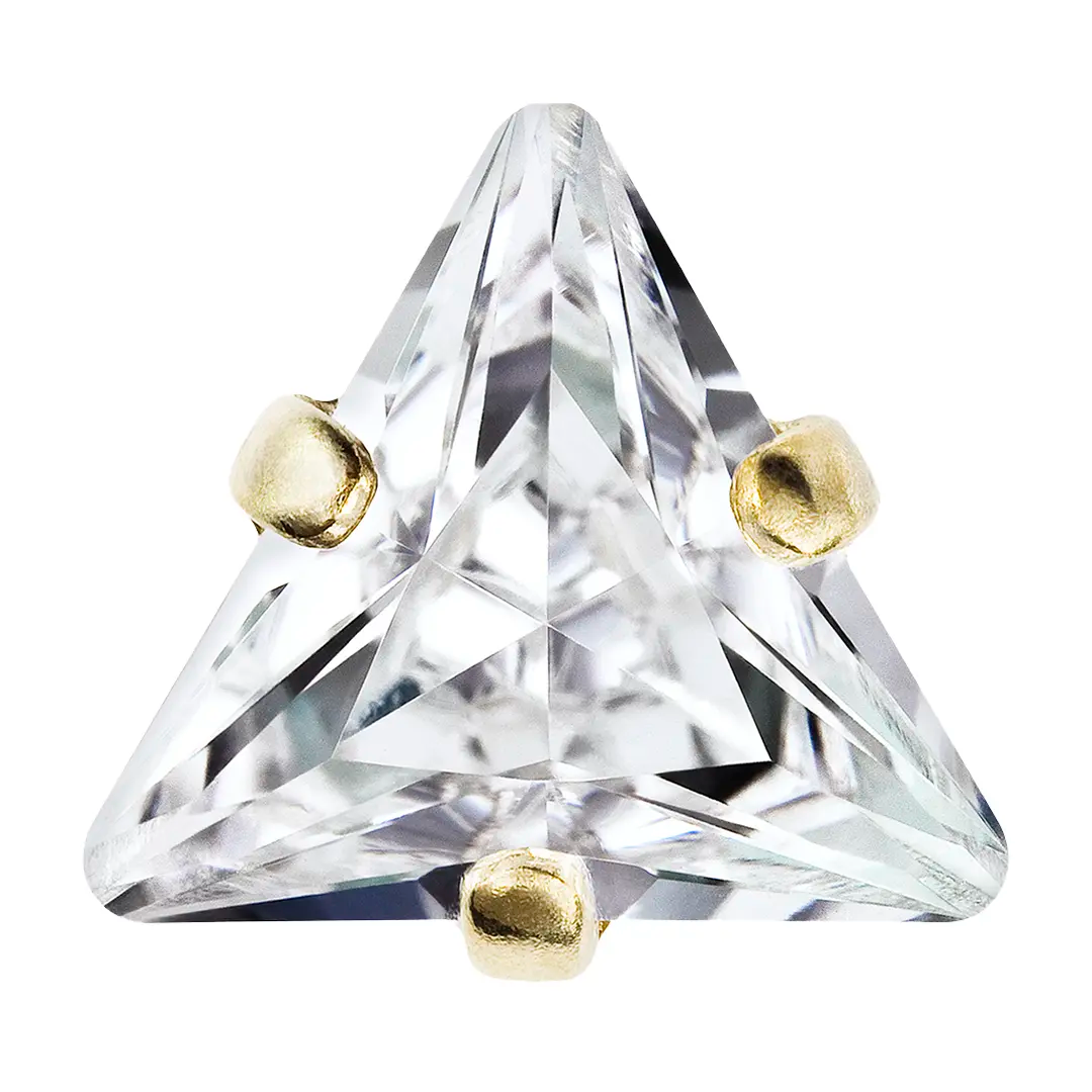 Preciosa Single Stone Setting Triangle in Silver