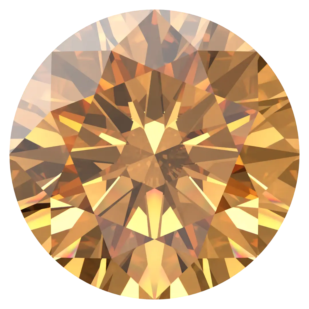 Swarovski Zirconia Round Pure Brilliance Cut Amber