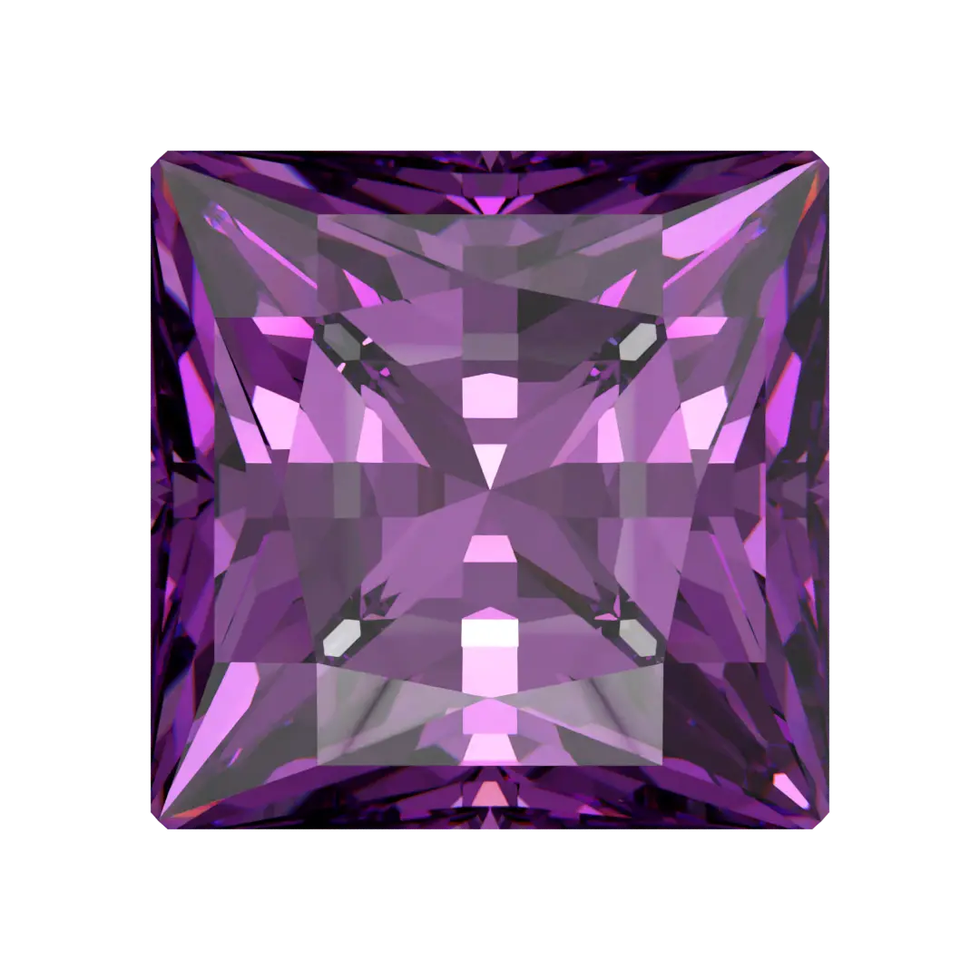 Swarovski Zirconia Square Princess Pure Brilliance Cut Fancy Purple
