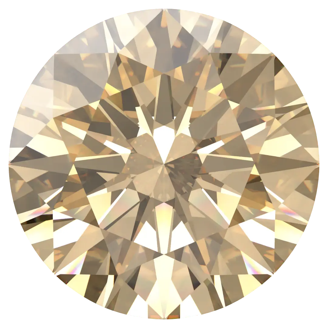 Swarovski Zirconia Round Pure Brilliance Cut Fancy Champagne