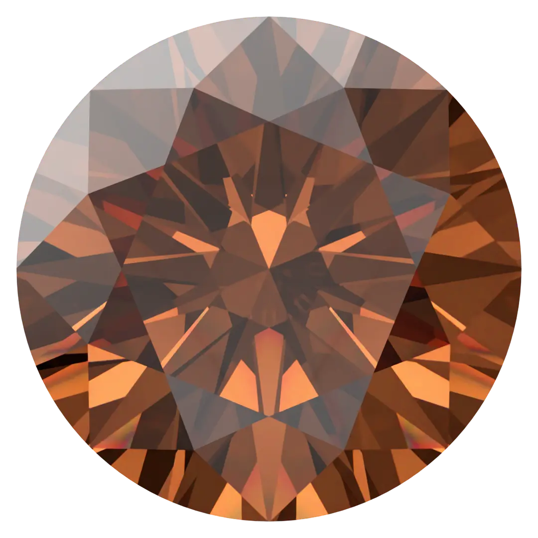 Swarovski Zirconia Round Pure Brilliance Cut Caramel