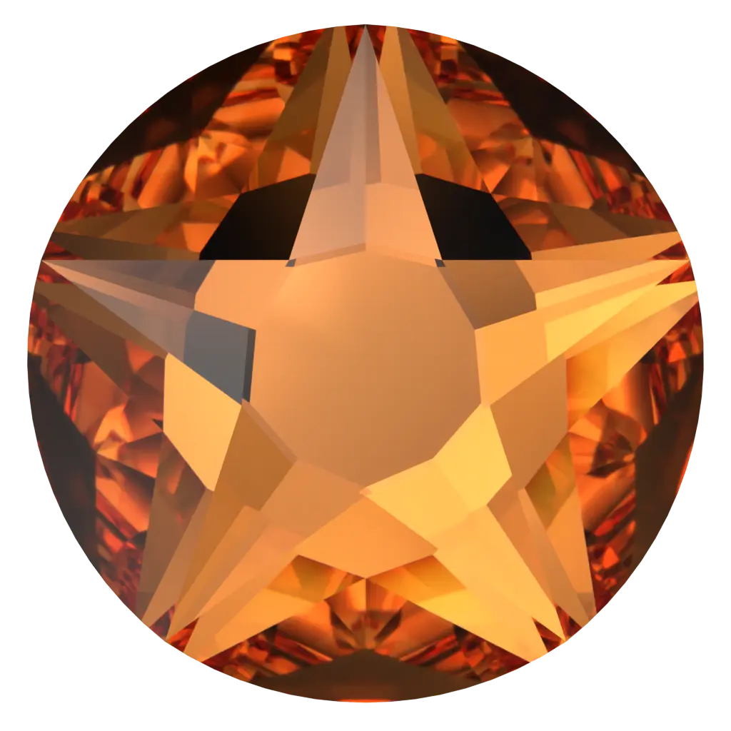Serinity Hotfix Flat Back Crystals Star Rose (2100) Dark Orange