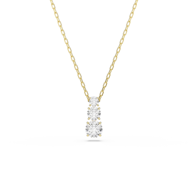 Swarovski Stilla Attract Pendant Round Cut White Gold-Tone Plated