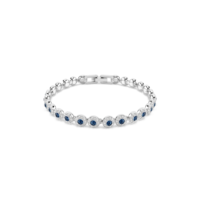 Swarovski Una Angelic Tennis Bracelet Round Cut Blue Rhodium Plated
