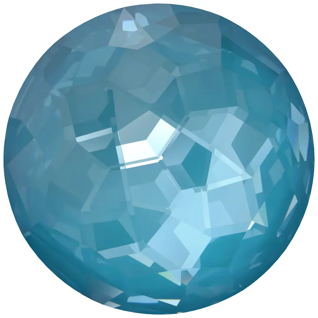 Serinity Chatons Round Stones Thin (1383) Crystal Teal Ignite UNFOILED