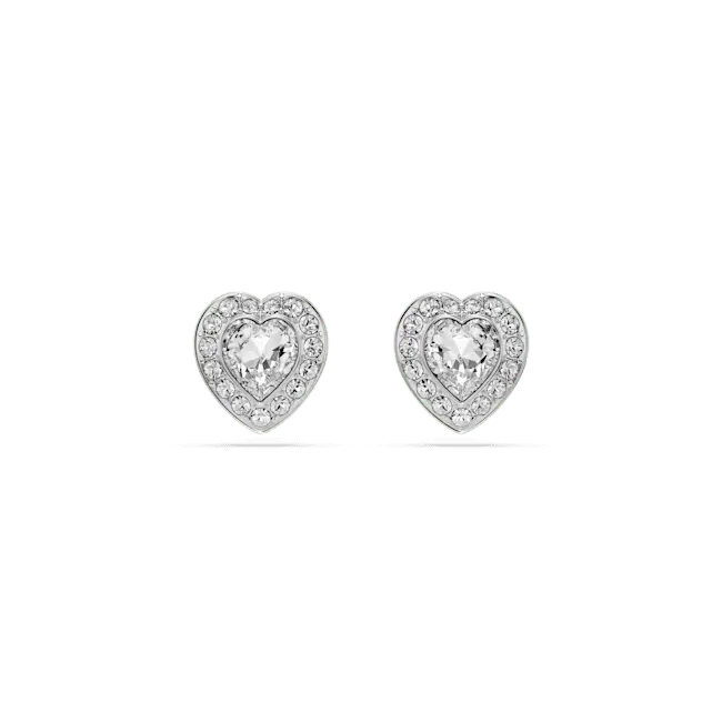 Ariana Grande x Swarovski Stud Earrings Mixed Cuts Heart White Rhodium Plated - Bluestreak Crystals