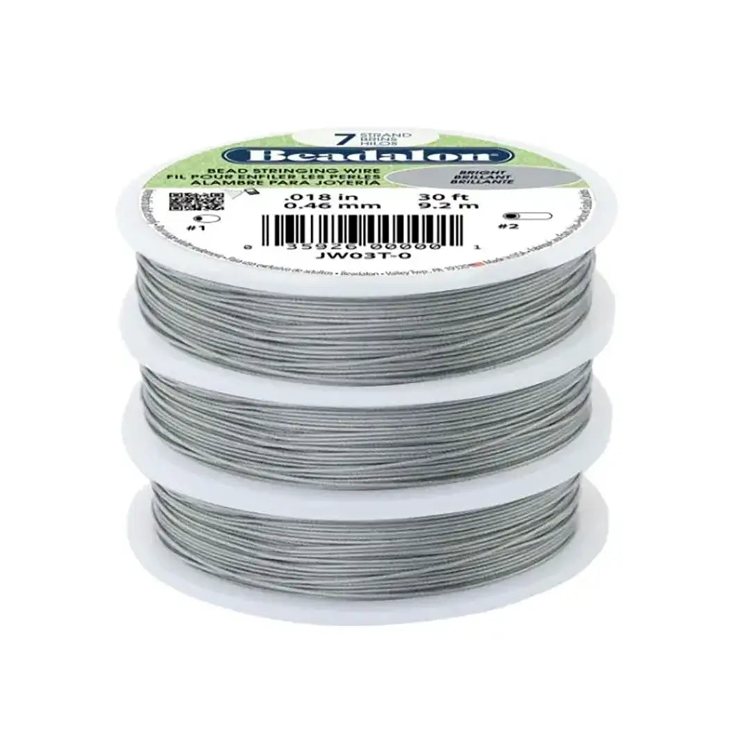 Beadalon 7 Strand Stainless Steel Wire 0.018" (0.46mm) - Bluestreak Crystals