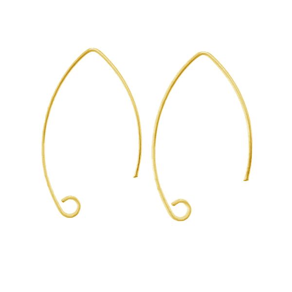 Gold Plated (24k) Marquise Ear Wire - Bluestreak Crystals