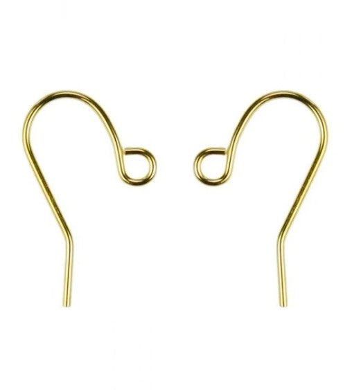 Gold Plated Shepherds Crook Earwires - Bluestreak Crystals