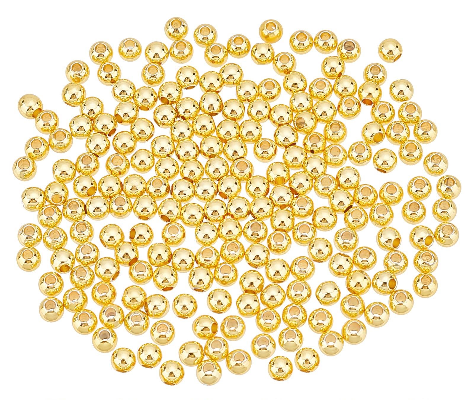Gold Plated Smooth Round Beads - Bluestreak Crystals