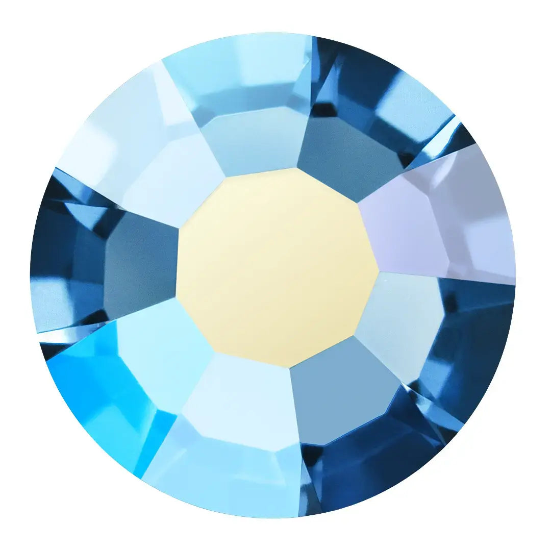 Preciosa Hotfix Flat Back Crystals (MAXIMA) Malibu Blue AB