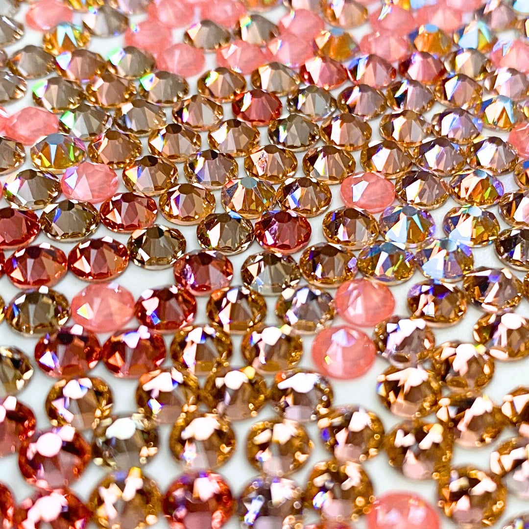Serinity Flat Back Crystals Non Hotfix Peach Collection