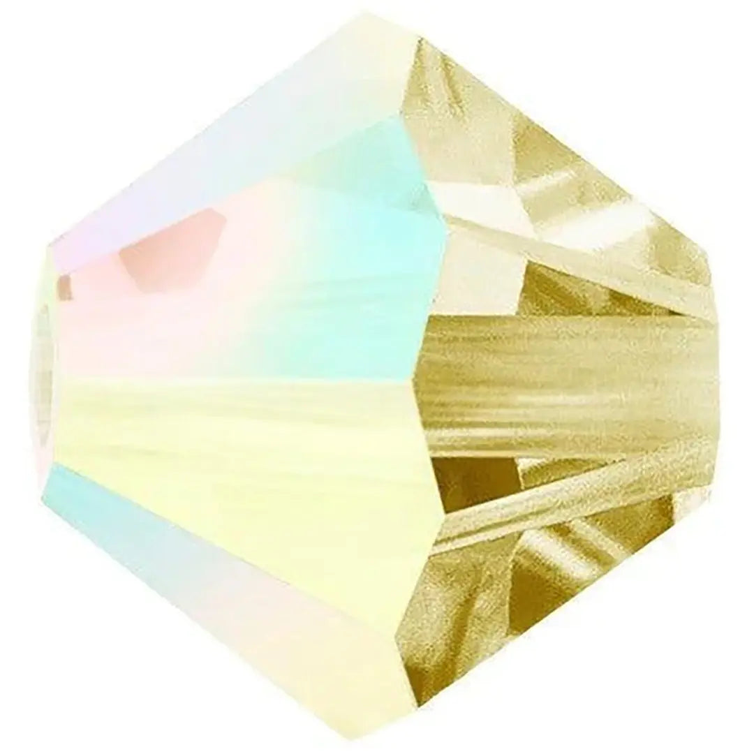 Preciosa Beads Bicone Jonquil AB - Bluestreak Crystals