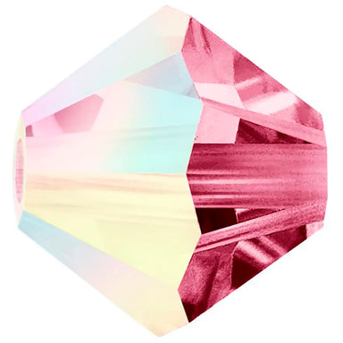 Preciosa Beads Bicone Rose AB - Bluestreak Crystals