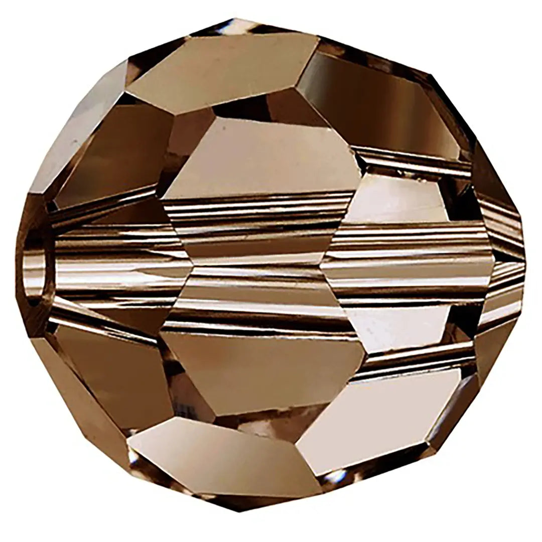 Preciosa Beads Round Smoked Topaz - Bluestreak Crystals