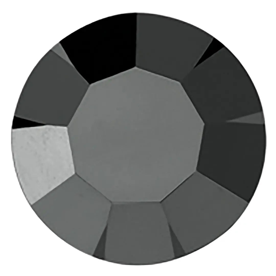 Preciosa Chatons Round Stones Jet Hematite UNFOILED - Bluestreak Crystals