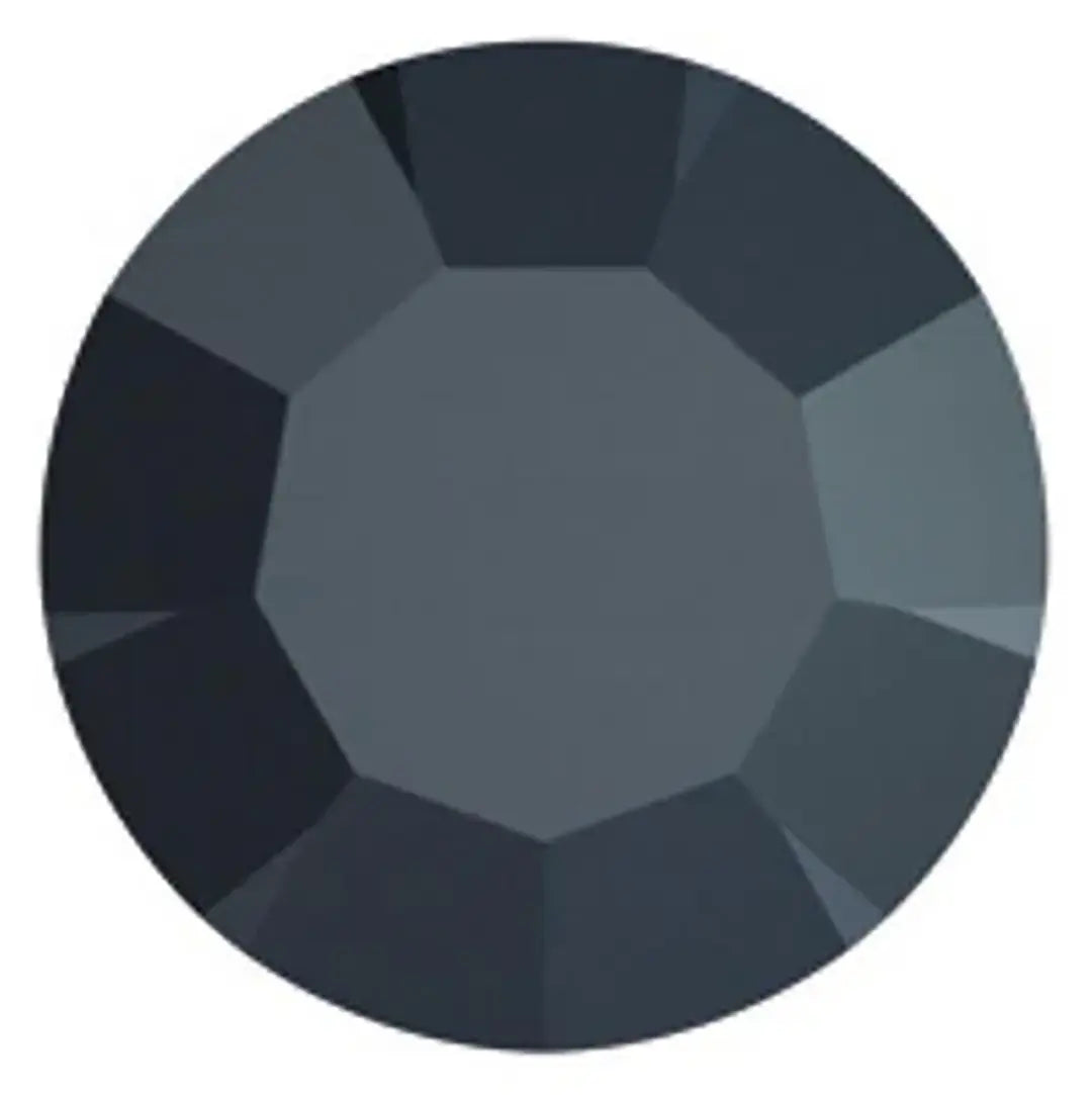 Preciosa Chatons Round Stones Jet - Bluestreak Crystals