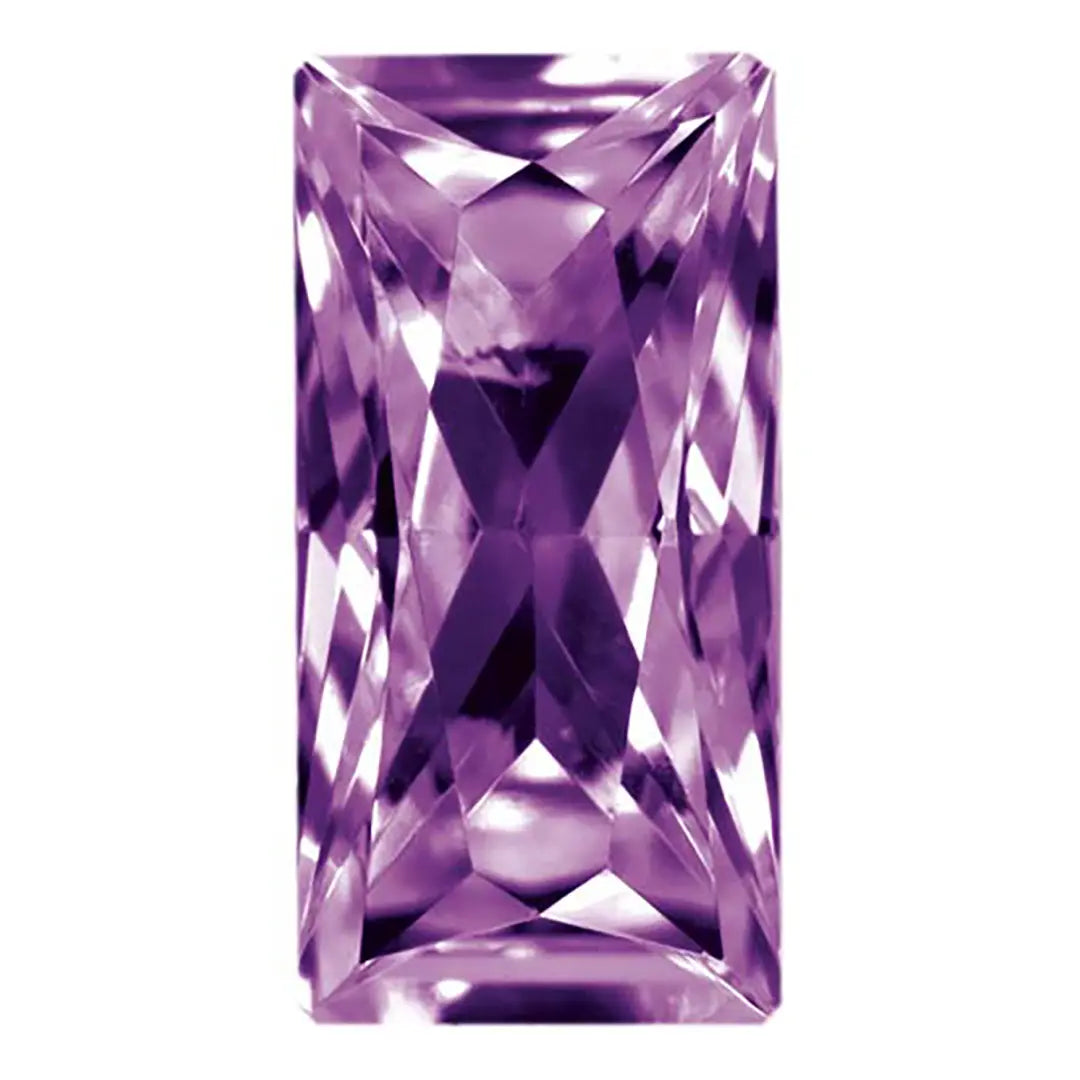 Preciosa Cubic Zirconia Baguette Princess Cut Amethyst - Bluestreak Crystals