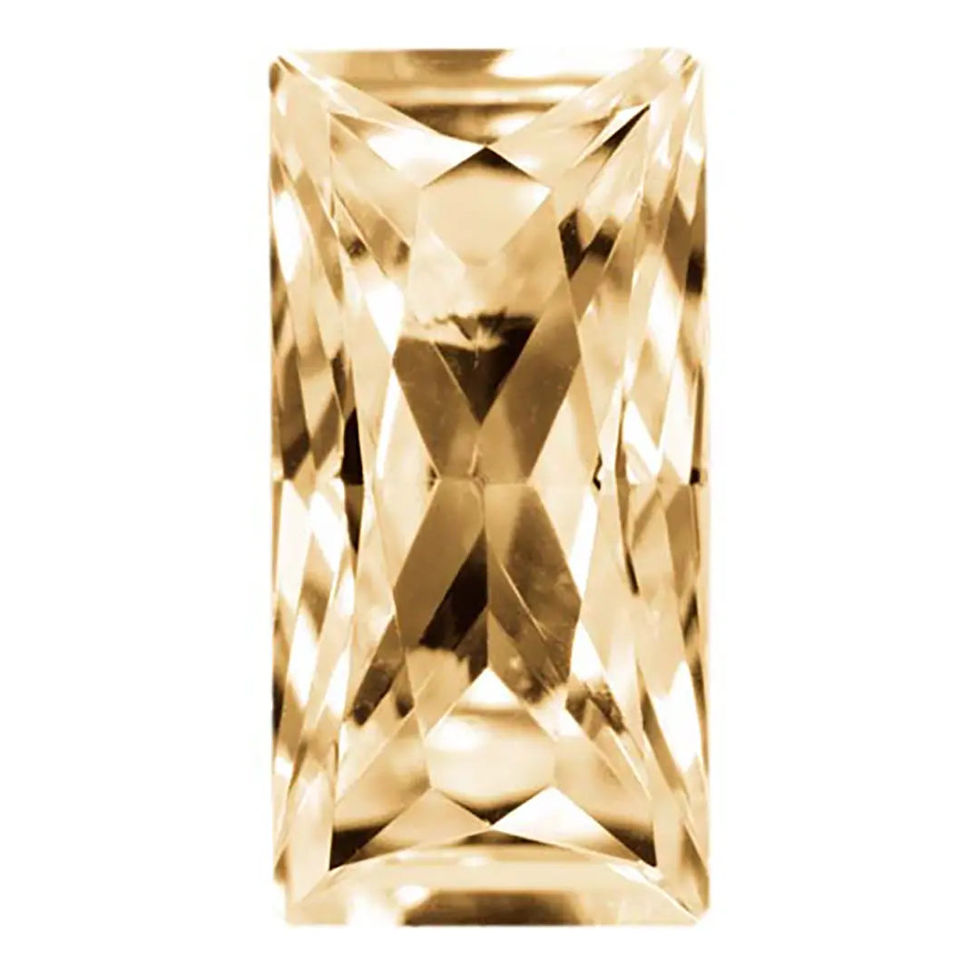 Preciosa Cubic Zirconia Baguette Princess Cut Champagne - Bluestreak Crystals