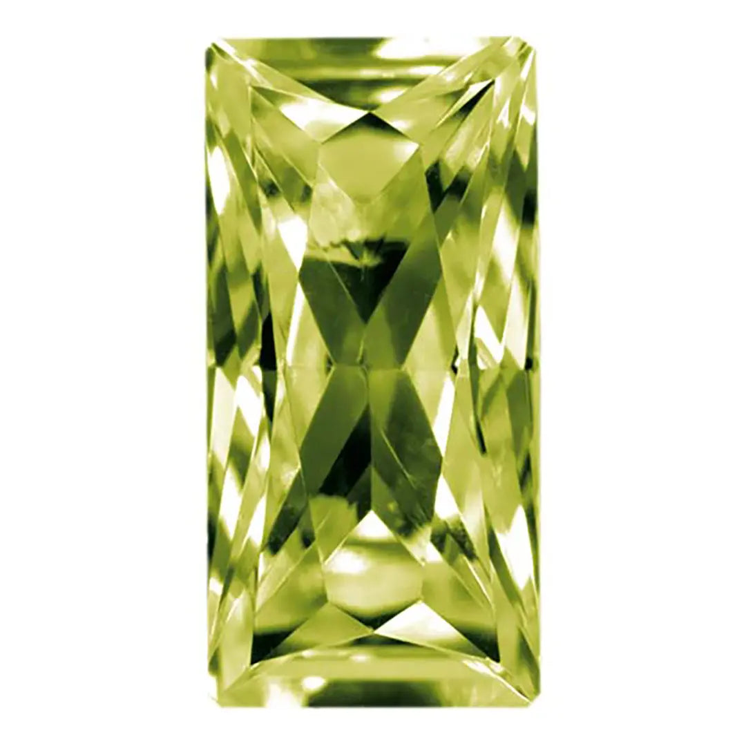 Preciosa Cubic Zirconia Baguette Princess Cut Olive - Bluestreak Crystals