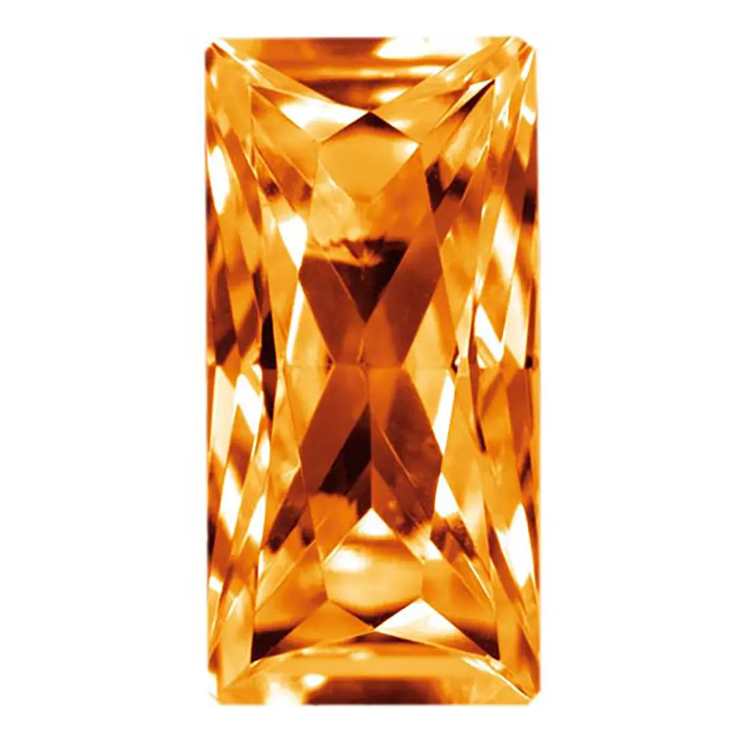 Preciosa Cubic Zirconia Baguette Princess Cut Orange - Bluestreak Crystals