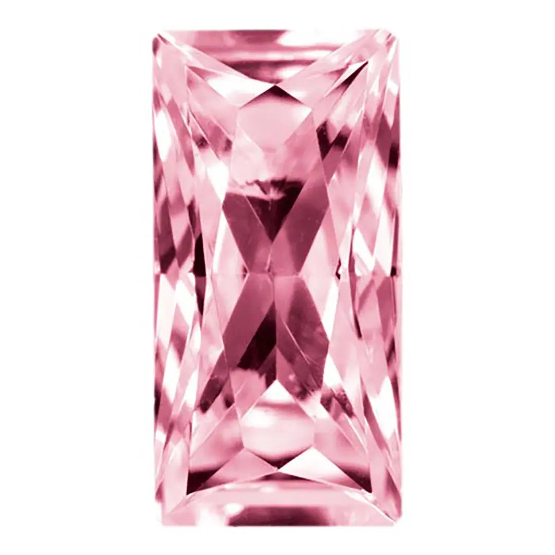 Preciosa Cubic Zirconia Baguette Princess Cut Pink - Bluestreak Crystals