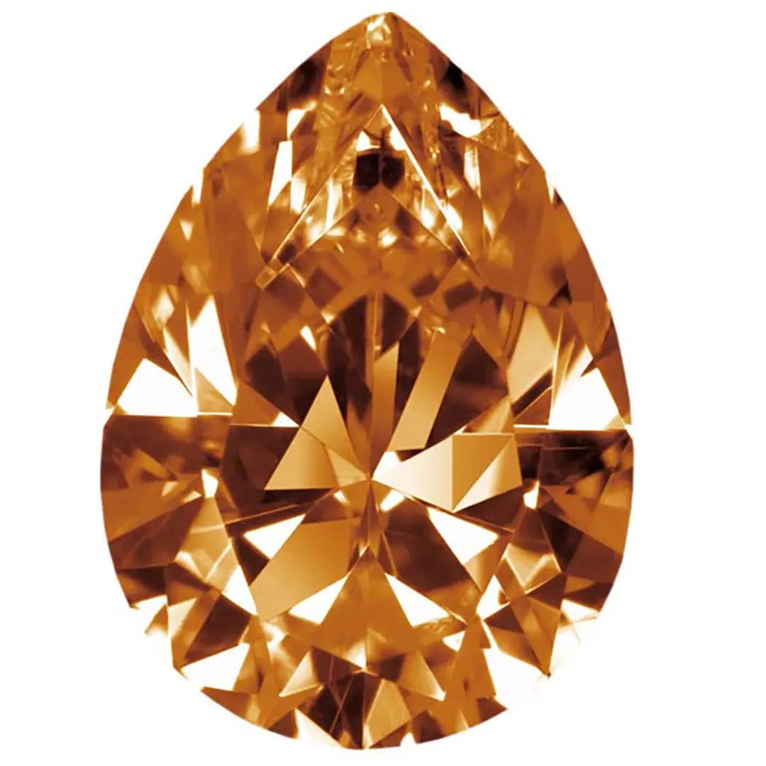 Preciosa Cubic Zirconia Pear Diamond Cut Brown - Bluestreak Crystals