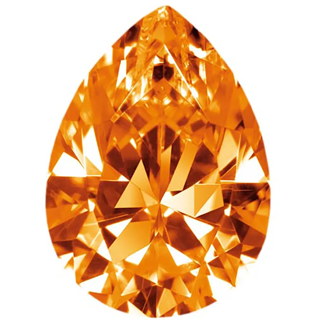 Preciosa Cubic Zirconia Pear Diamond Cut Orange - Bluestreak Crystals