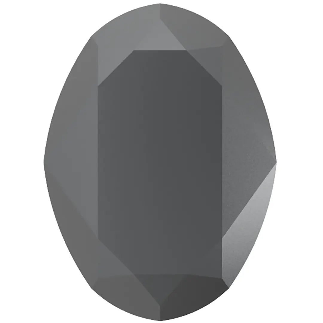 Preciosa Fancy Stones Oval Jet Hematite UNFOILED - Bluestreak Crystals