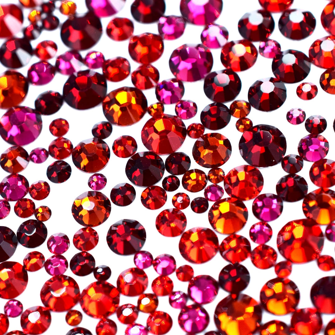 Preciosa Flat Back Crystals Non Hotfix Mix (MAXIMA) Chilli Red - Bluestreak Crystals