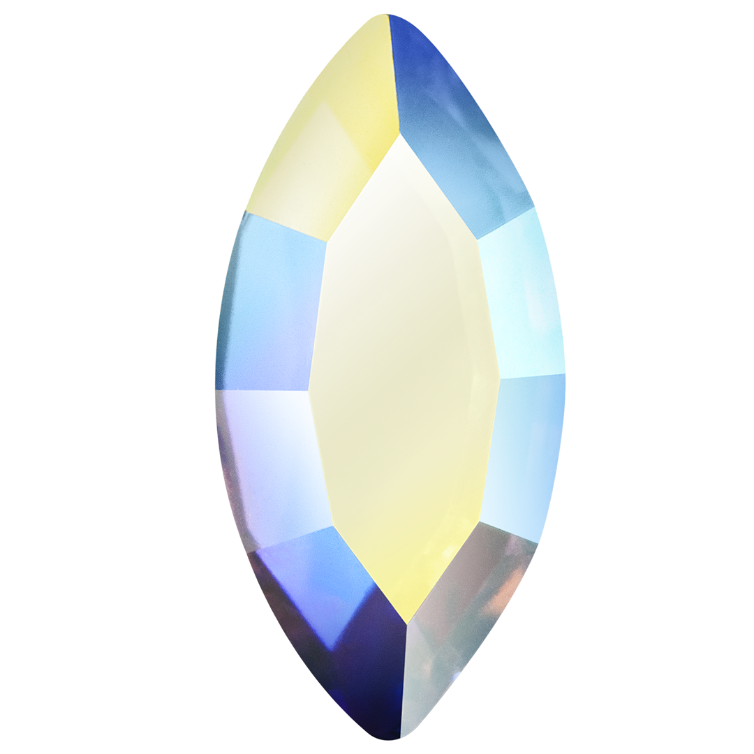 Preciosa Flat Back Crystals Non Hotfix Navette (MAXIMA) Crystal AB - Bluestreak Crystals