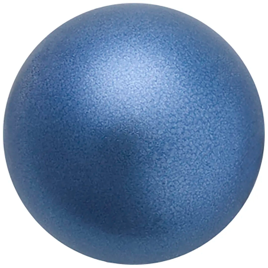 Preciosa Pearls Round (Half Drilled) Blue - Bluestreak Crystals