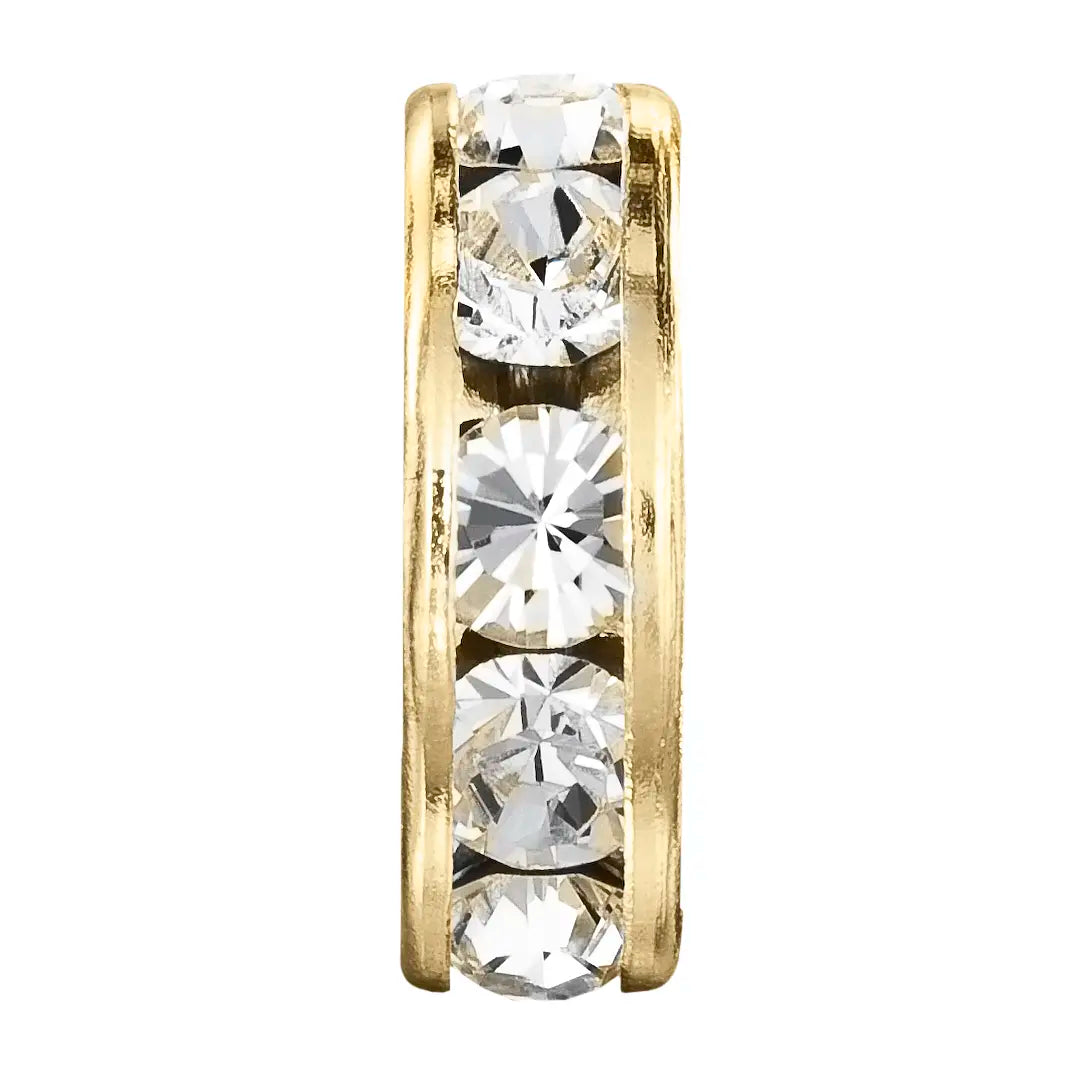 Preciosa Rondelle Bead Round Gold Plated - Bluestreak Crystals