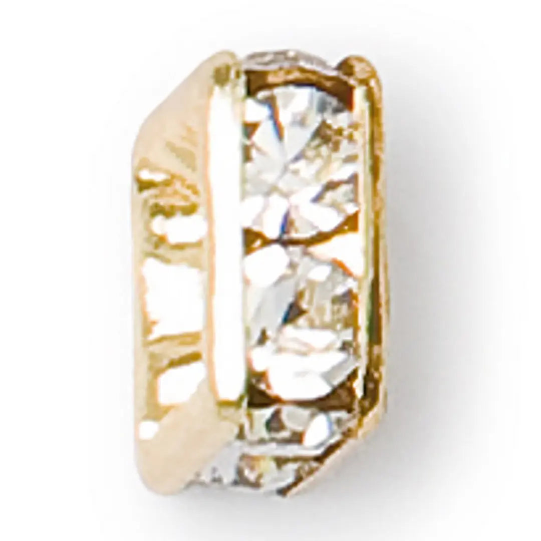 Preciosa Rondelle Bead Square Gold Plated - Bluestreak Crystals