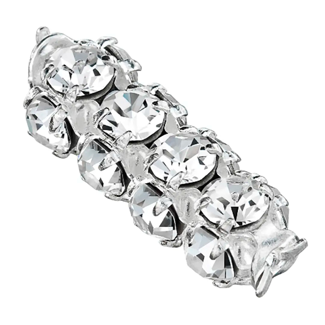 Preciosa Rondelle Bead Tube Silver Plated - Bluestreak Crystals