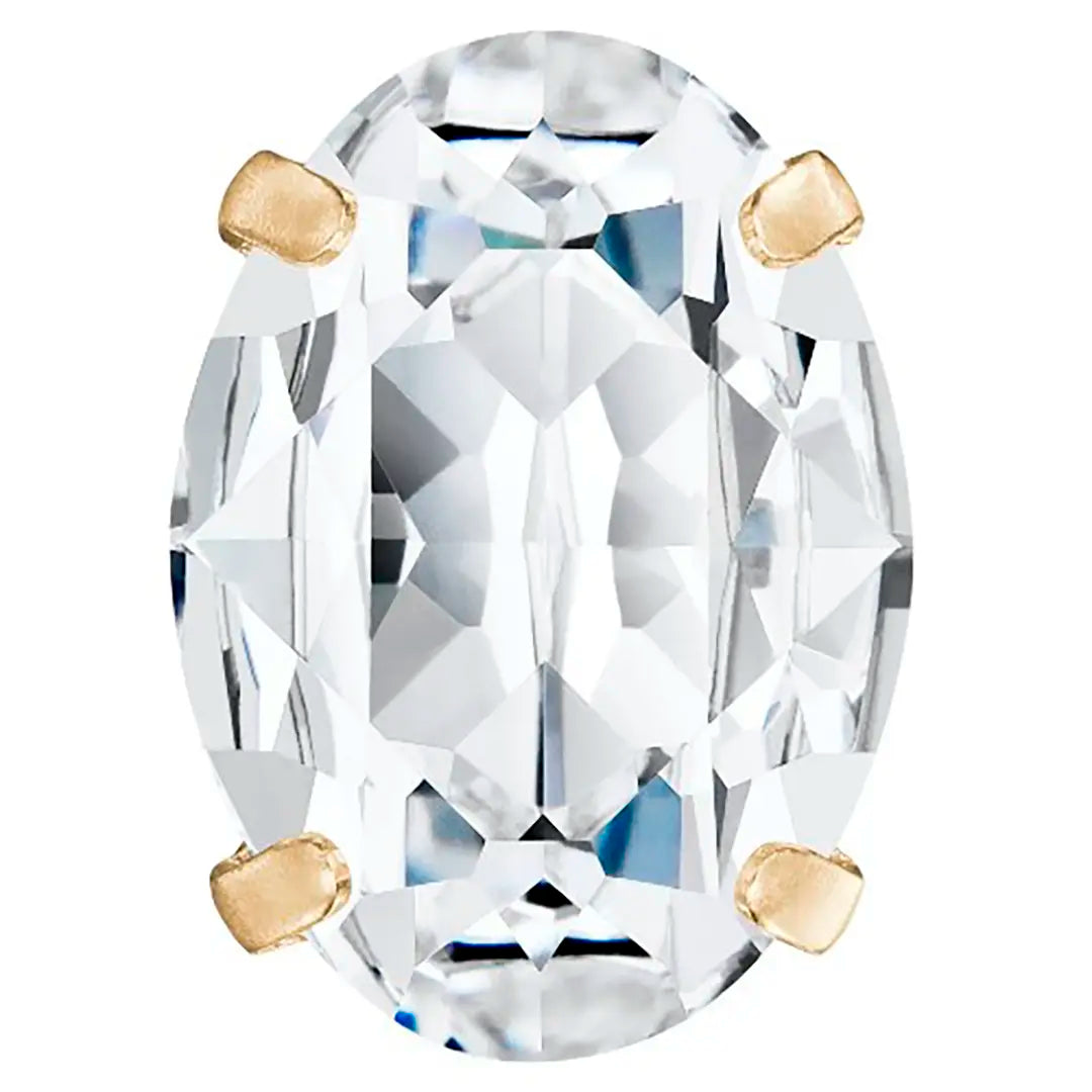 Preciosa Single Stone Setting Oval in Gold - Bluestreak Crystals