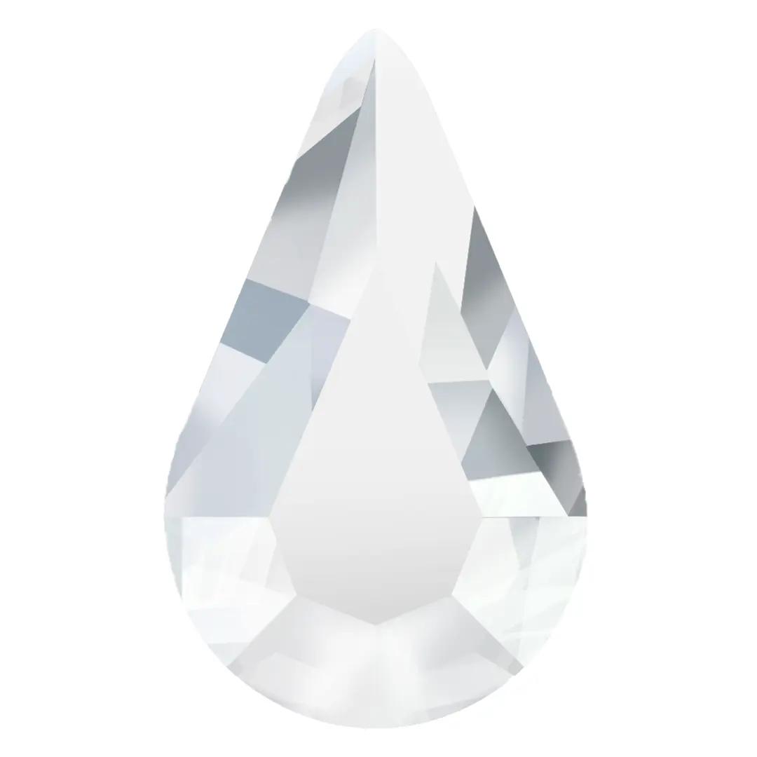Preciosa Single Stone Setting Pear in Silver - Bluestreak Crystals