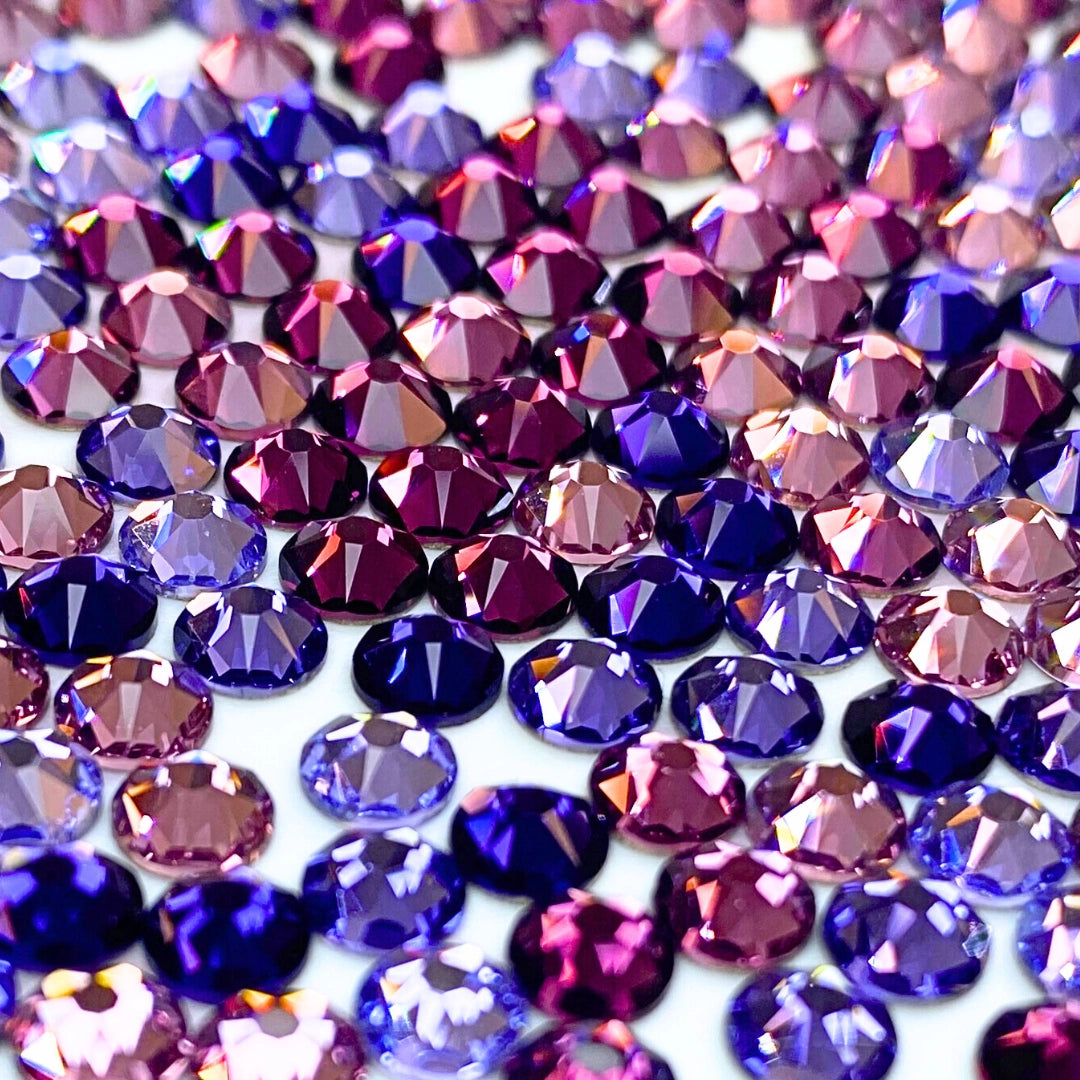 Serinity Flat Back Crystals Non Hotfix Purple Collection