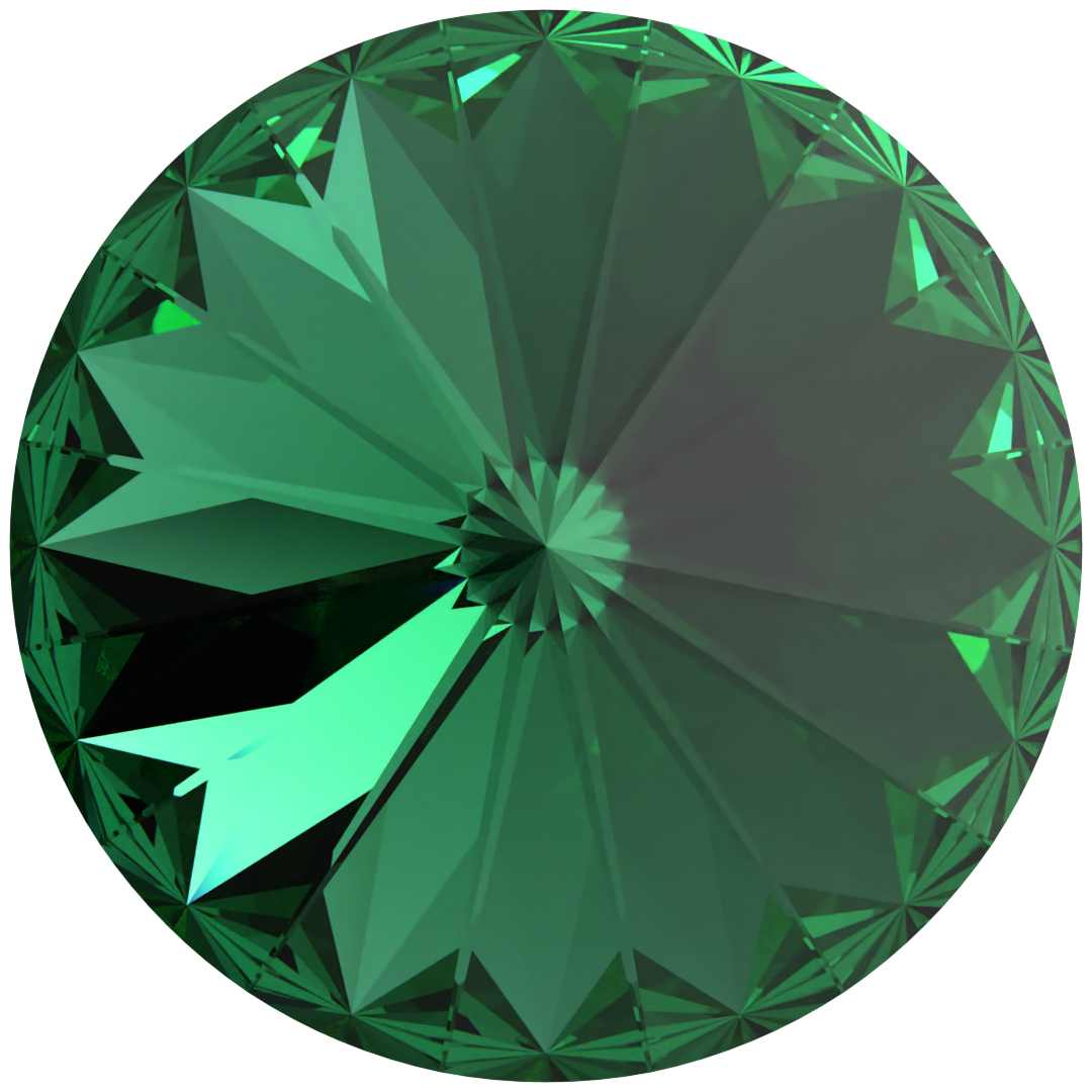 Swarovski Chatons Round Stones Rivoli (1122) Majestic Green - Bluestreak Crystals