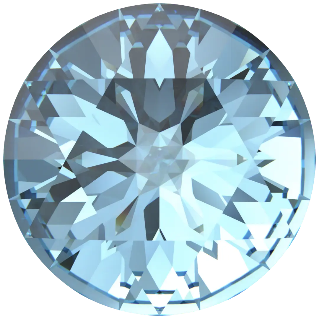 Serinity Chatons Round Stones Rose Cut (1401) Aquamarine Ignite UNFOILED - Bluestreak Crystals